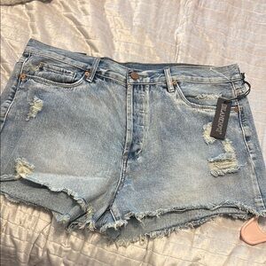 Blank NYC Blue High-Waisted Jean Shorts